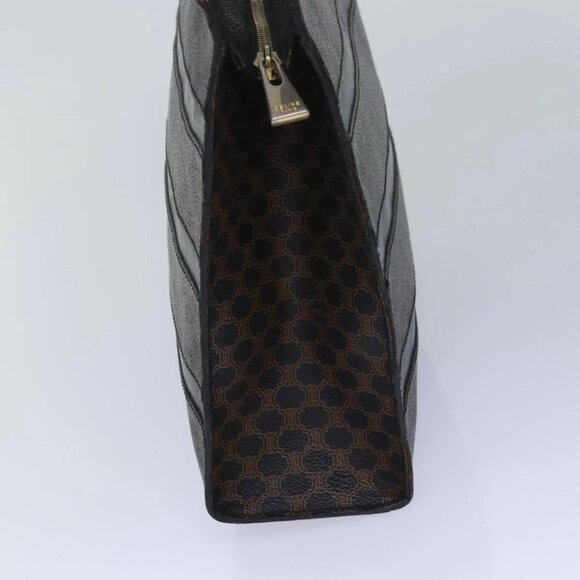 CELINE Macadam Canvas Hand Bag PVC Leather Black Auth 83930 - Picture 5 of 15